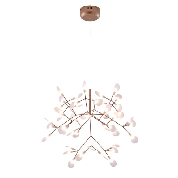 Bethel International LED Chandelier  Matte Copper Metal & Acrylic