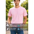 thumbnail image 2 of MANARC Men’s 100% Cotton T Shirt – Crew Neck, Short Sleeve, Regular Fit | Soft Breathable Fabric | Premium Everyday Basic Comfort Fit X-Large Pink Plain Tee for Casual & Daily Wear, 2 of 6