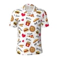 thumbnail image 2 of Daiia Fast Food Pattern Men’s Polo Shirts,Solid Deck Shirt,Classic Fit, Breathable Cotton Polo for Casual and Sport Wear-Medium, 2 of 7