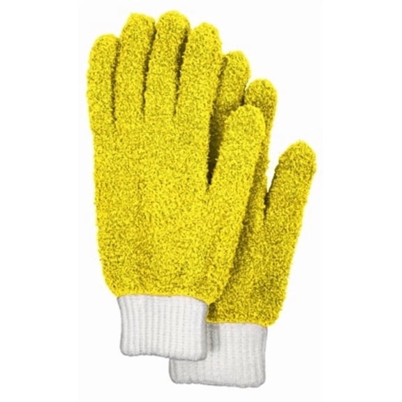 TidyUps Reusable Microfiber Cleaning Gloves, Yellow, 2 Count