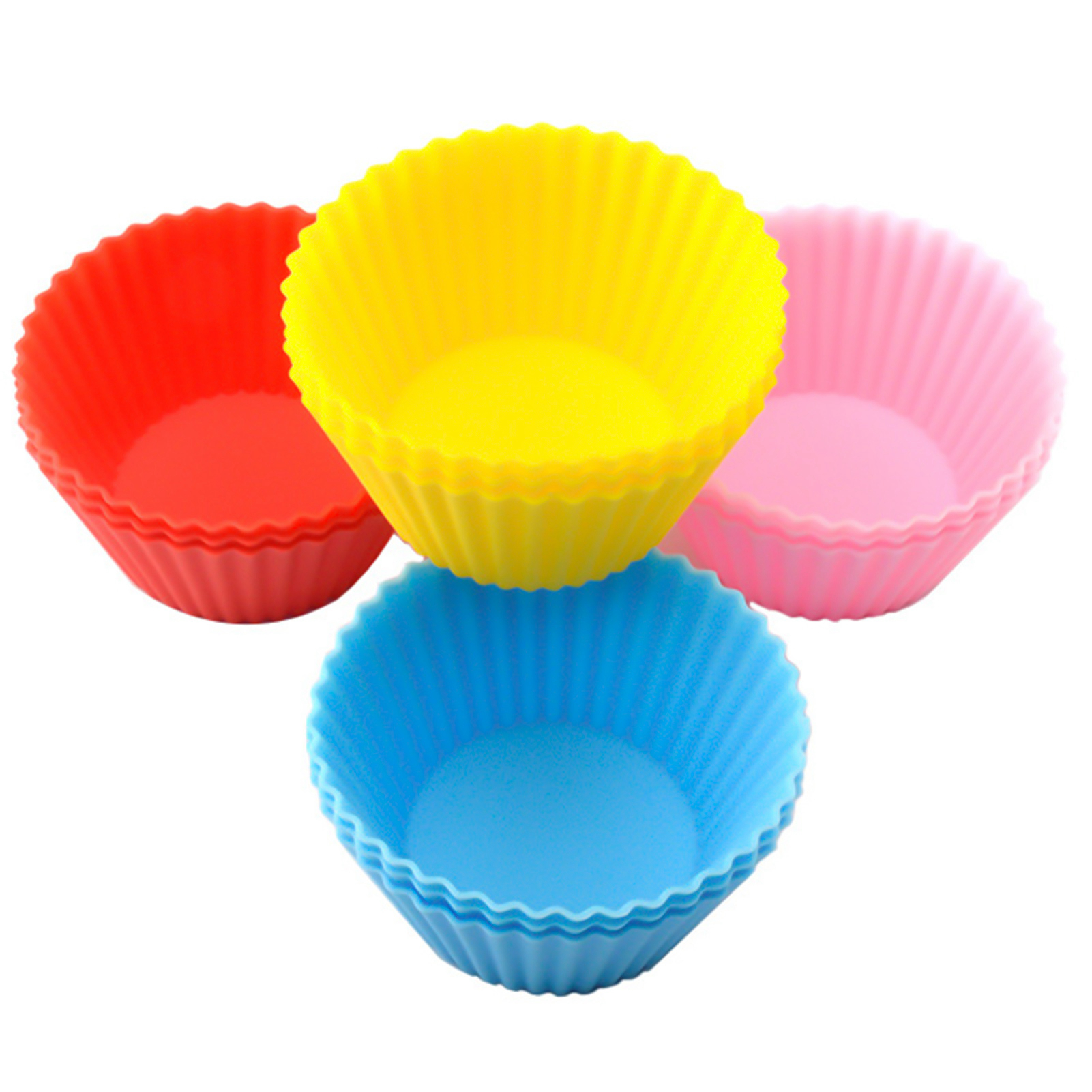 PWFE 24 PCS Silicone Cupcake Liners Baking Cups Reusable Nonstick Jumbo