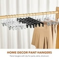 thumbnail image 3 of ACSTEP Plastic Hangers with Clips,14 Inch Pant Hanger for Space,12 Pack,Black, 3 of 5