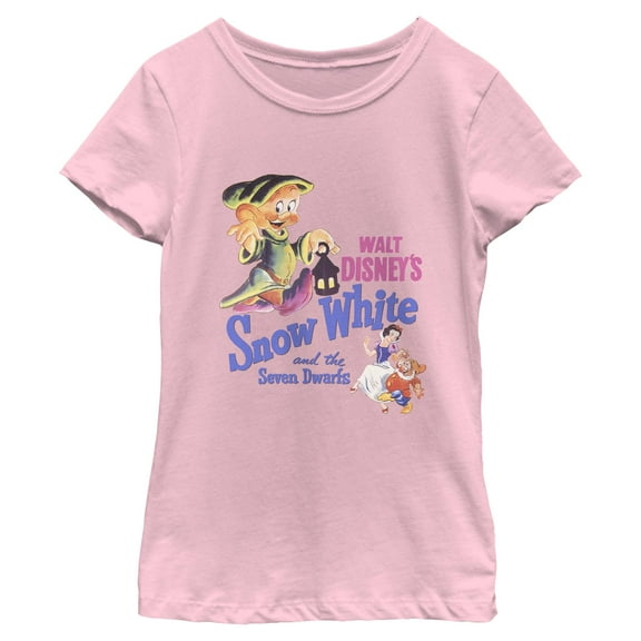 Girls Snow White and the Seven Dwarfs Retro Dopey Logo T Shirt