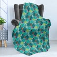 thumbnail image 4 of Botanical Soft Flannel Fleece Throw Blanket, Sketch Floral Bouquet Design Harmonised with Pastel Colored Uneven Spots, Cozy Plush for Indoor and Outdoor Use, 50" x 70", Multicolor, by Ambesonne, 4 of 5