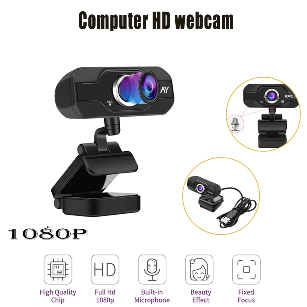 Gaming Full HD 1080P USB Webcam Lovebay Webcam Calling and Conferencing Built-in Mic Computer Camera for for Live Streaming