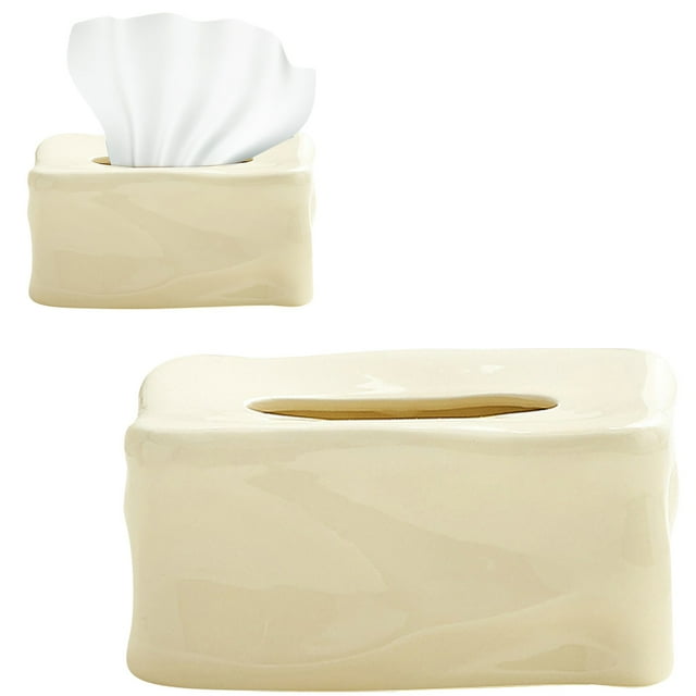 Storage container Tissue Box Cover Napkin Holder Square Ceramic For Nightstand Countertop Coffee Table Dresser Tissue Box Holder