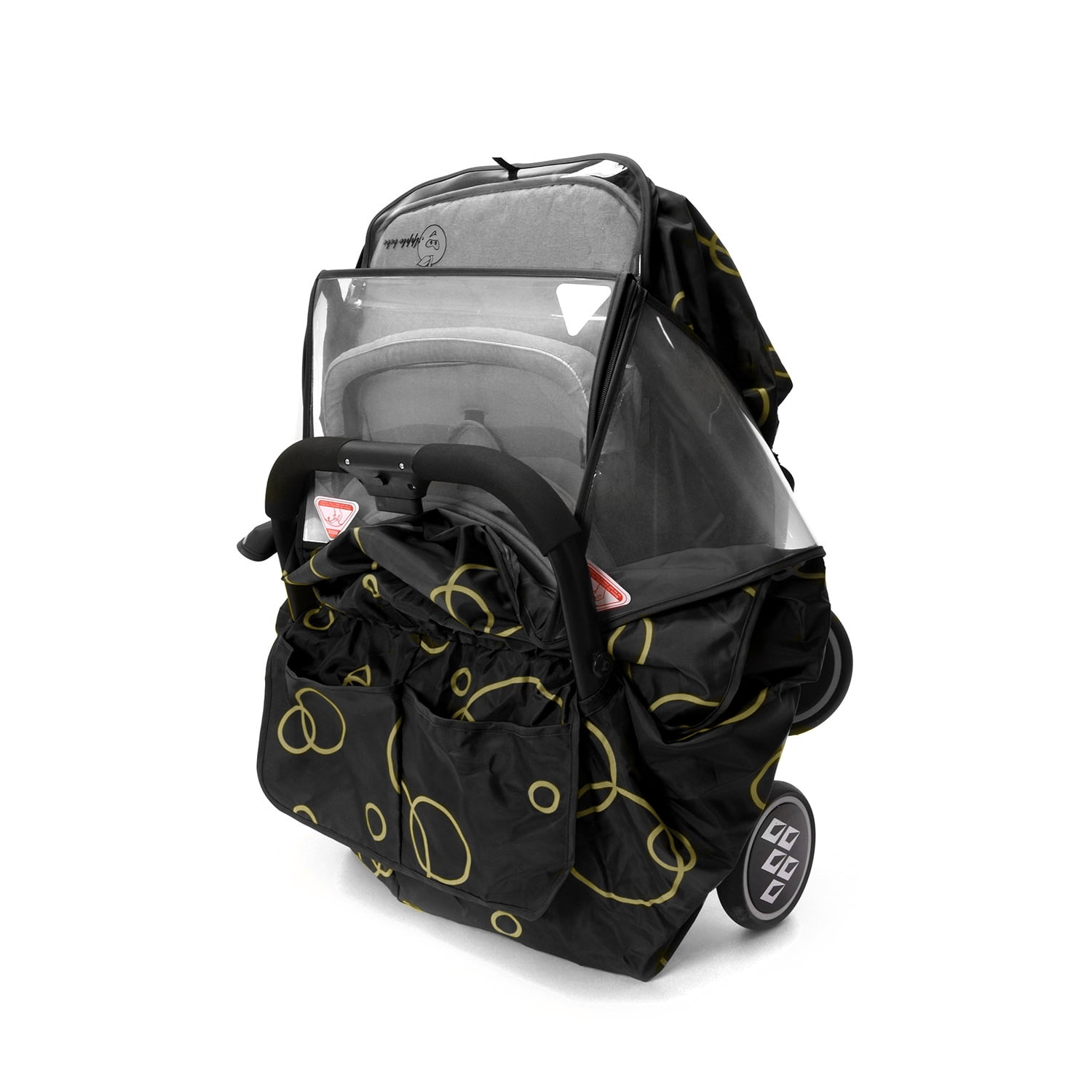 Outdoor Use Travel-Friendly Wonder buggy Universal Stroller Weather Shield Rain Cover Black Cotton Warm Protection Easy to Install and Remove Waterproof Snow Cover