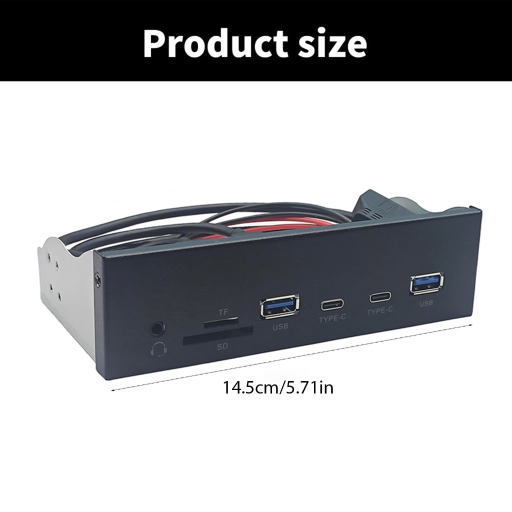WINDLAND Industrial 5.25Inch USB3.2 Gen1 Front Panel HUB 5Gbps 19PIn to USB A Port Type C And Auditory Port and Card Reader