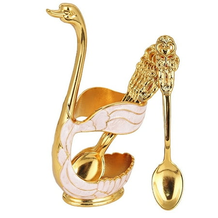 

6Pcs Swan Fork Coffee Spoon Holder Hollow Home Decoration Fruit Dessert Room