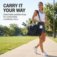 thumbnail image 4 of Women’s Tennis Tote Bag – 3-in-1 Crossbody Tennis Bag for 2 Rackets w/ Shoe Compartment & Wet Bag, Gym & Pickleball, 4 of 9