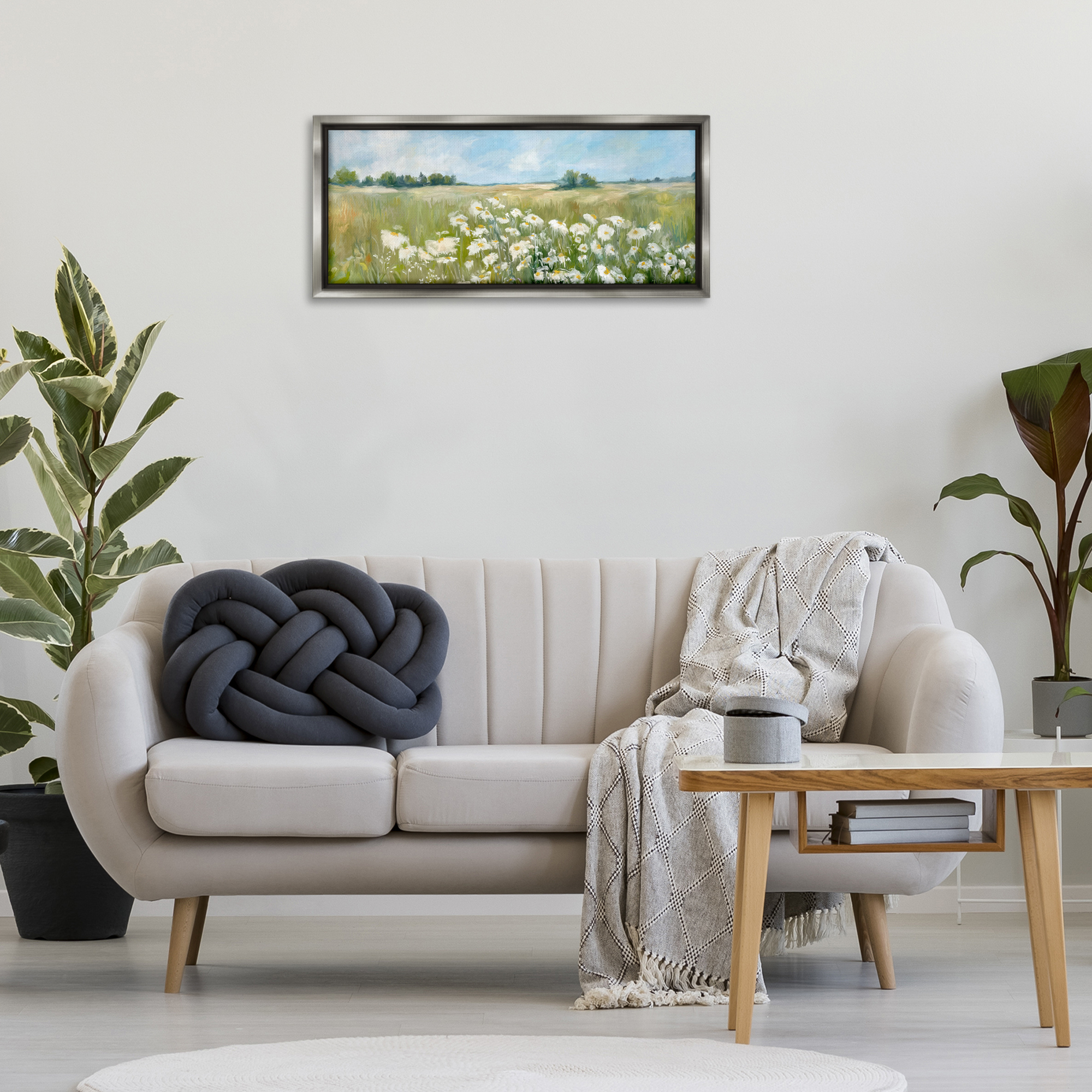 Stupell Industries Panoramic Sunlit Cliff Landscape Photography Gray Floater Framed Art Print Wall Art, 31 x 14