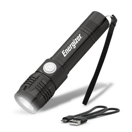 Energizer LED Rechargeable Flashlight - 350 Lumens with USB Cable, Durable Mini Torch for Camping, Emergency, Running & Hunting