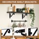 thumbnail image 3 of Uxcell 2 Pcs Soportes Decorativos para Estantes, Soportes para Estantes Flotantes de 150mm/6 Pulgadas para Estanterías de Pared, Negro, 3 of 7