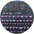 thumbnail image 1 of Ahgly Company Machine Washable Indoor Round Industrial Modern Dark Goldray Black Area Rugs, 4' Round, 1 of 7