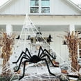 thumbnail image 3 of Halloween Spider Decorations Set 16.4ft Spider Webs 5ft Giant Spider with 20 Small Spiders Cotton Wool Yard Home Party Haunted Decor, 3 of 9