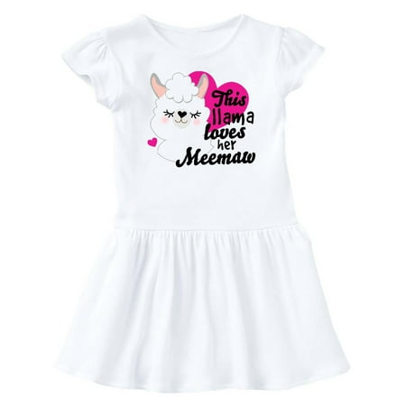 

Inktastic Valentines Day This Llama Loves Her Meemaw Gift Baby Girl Dress