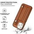 thumbnail image 4 of ELEHOLD for iPhone 11 Pro Max, Wallet Case with Credit Card Slots，Rugged Hybrid Shockproof PU Leather Wristband Kickstand Anti-Scratch Case Cover, brown, 4 of 6