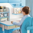 thumbnail image 3 of Fompes Kids Desk and Chair Set Height Adjustable Ergonomic Children Sturdy Table with Large Writing Board Bookshelf Drawer Study School Desk Interactive Workstation Art Writing Desk Furniture, 3 of 12