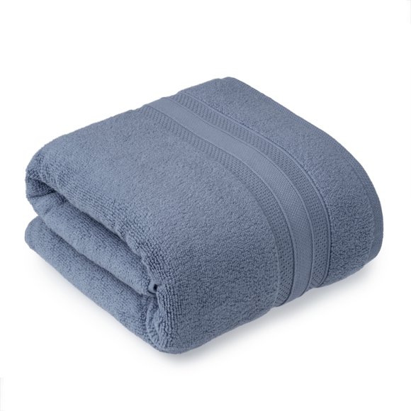 hometrends Solid 100% Cotton Bath Sheet, 1 Piece, 550 GSM, Highly Absorbent & Soft Bathsheet, Light Navy Blue