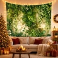 thumbnail image 3 of Tropical Plants Growing on Weathered Stone Wall, Serene Boho for Nature Enthusiasts, Botanical Wall Art, Housewarming Gift, Tapestry Wall Hanging for Living Room and Bedroom, 3 of 7