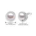 thumbnail image 6 of Yami 8-8.5mm Freshwater Cultured White Pearl Earrings Studs in 925 Sterling Silver Mother's Day Jewelry Gifts for Women, 6 of 9