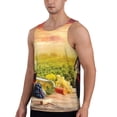 thumbnail image 2 of Easygdp Red Wine Glasses Men's Tank Top, Sleeveless Muscle T Shirts, Breathable, Quick-Dry, Loose for Gym, Running, Fitness - Small, 2 of 9