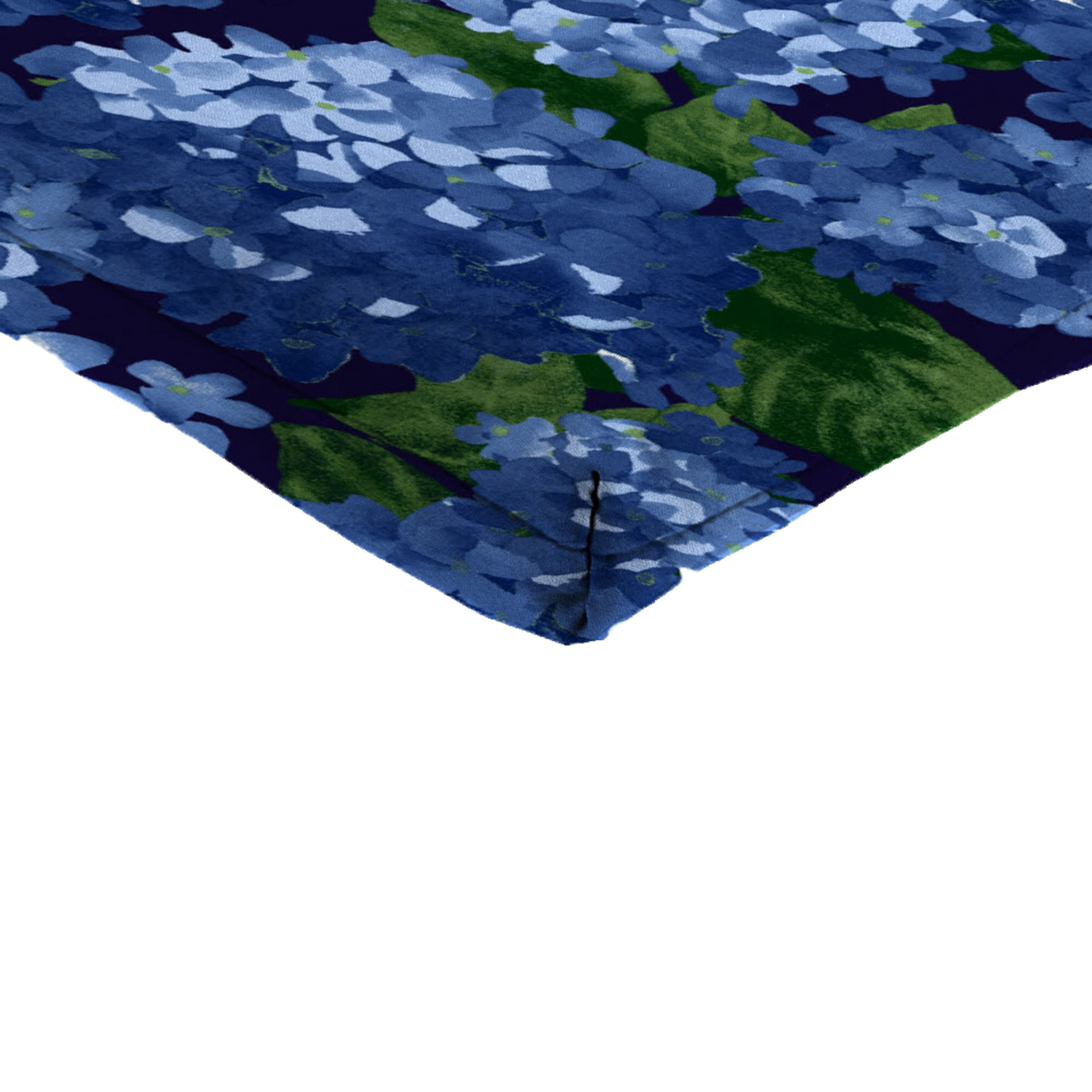 Jordan Manufacturing 44" x 22" Hydrangea Midnight Navy Floral Rectangular Outdoor Chair Cushion with Ties
