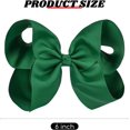 thumbnail image 2 of GFDYREE 2 PCS 6" Big Hand-made Grosgrain Ribbon Solid Color Hair Bows Alligator Clips Hair Accessories for Little Teen Toddler Girls Kids Set of 2 -Hunter Green, 2 of 7