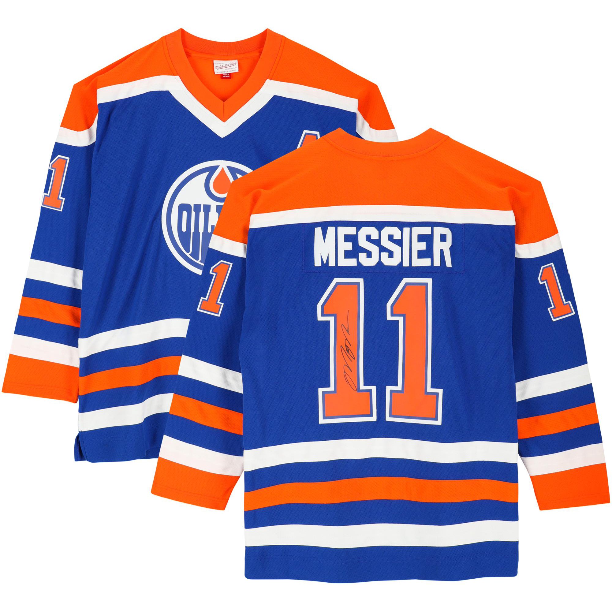Mark Messier Edmonton Oilers Autographed Blue Mitchell & Ness Replica Jersey - Fanatics Authentic Certified