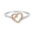 thumbnail image 3 of Rose Gold Plated Sterling Silver 1/5 ct TDW Diamond Heart Cocktail Ring (I-J, I2-I3), 3 of 8