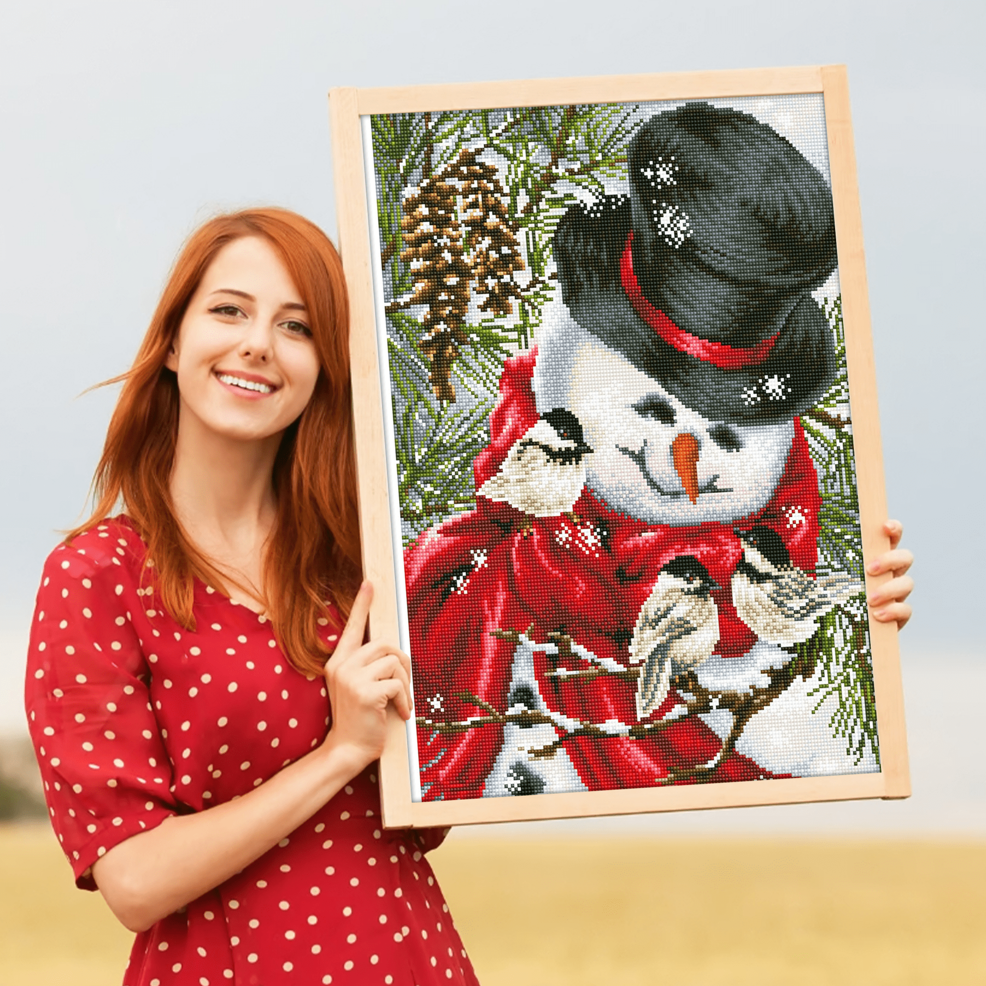 Diamond Dotz My Little Friends Snowman Diamond Painting Kits for Adults - Diamond Art Kits a Relaxing Creative Craft Kit with Dotz Gems  22.4"x16.5"