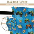Blue Monster Pattern Monster Cartoon Truck Blue Pattern Sheer Curtains, Sheer Window Panels ...