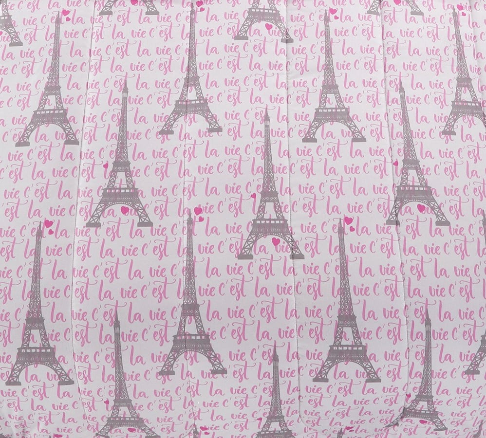 Heritage Club All Over Printed Paris Love Eiffel Tower Comforter Set, Muticolor, Queen, Polyester