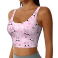 thumbnail image 2 of Fotbe Rabbit Face Sujetador Deportivo Largo sin Aros para Mujer con Almohadillas y Soporte Medio, Transpirable y Absorbente, Camiseta Tipo Chaleco o Tank Top-Large, 2 of 8