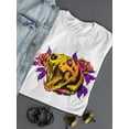 thumbnail image 3 of Tiger With Flowers Retro Style   T-Shirt Women -Image by Shutterstock, Female XX-Large, 3 of 4