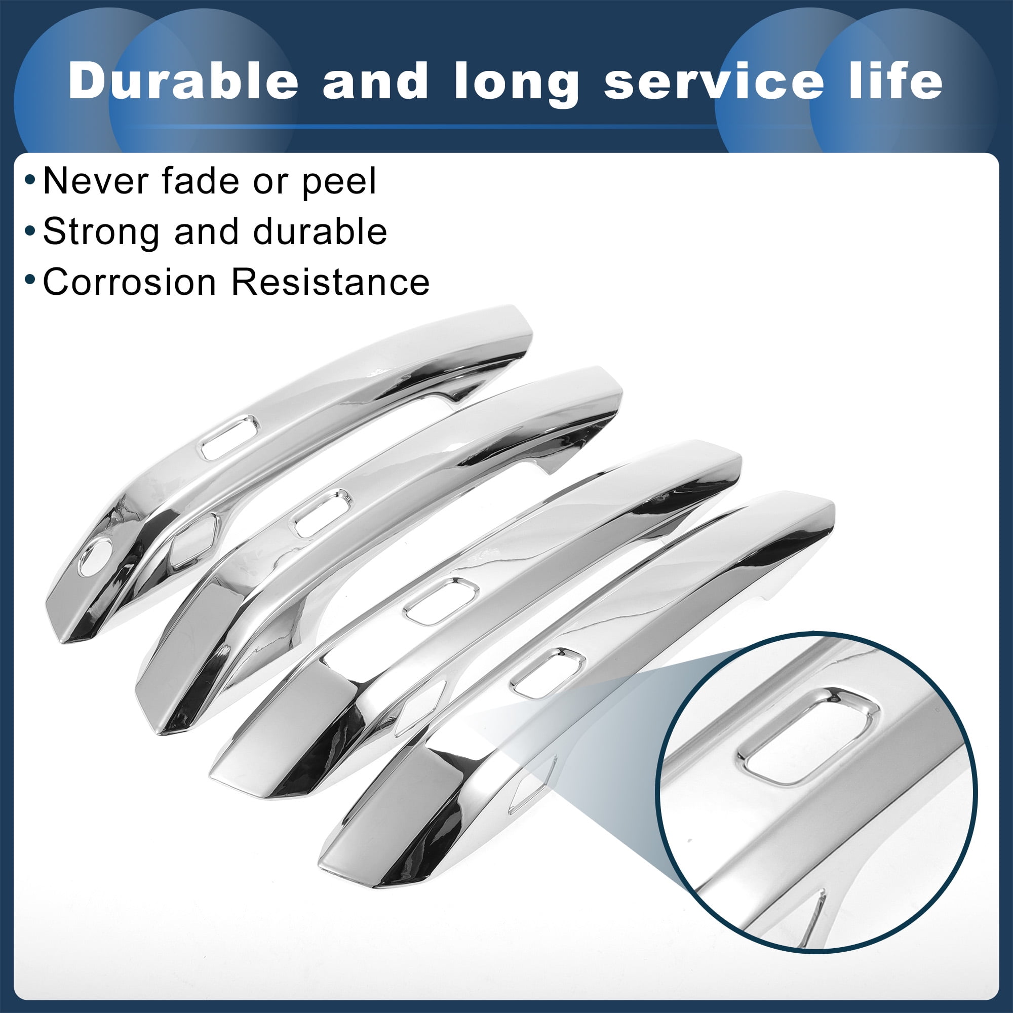 Unique Bargains Car Door Handle Cover Trim for Audi Q5 2018-2019 ABS Silver Tone