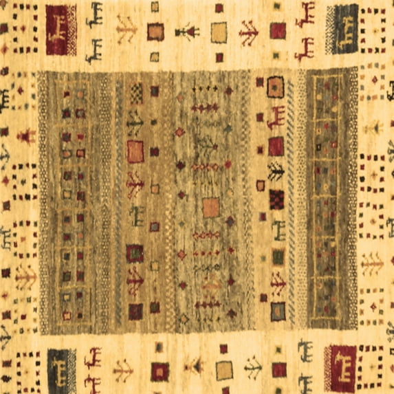 Ahgly Company Indoor Square Abstract Brown Contemporary Area Rugs, 6' Square