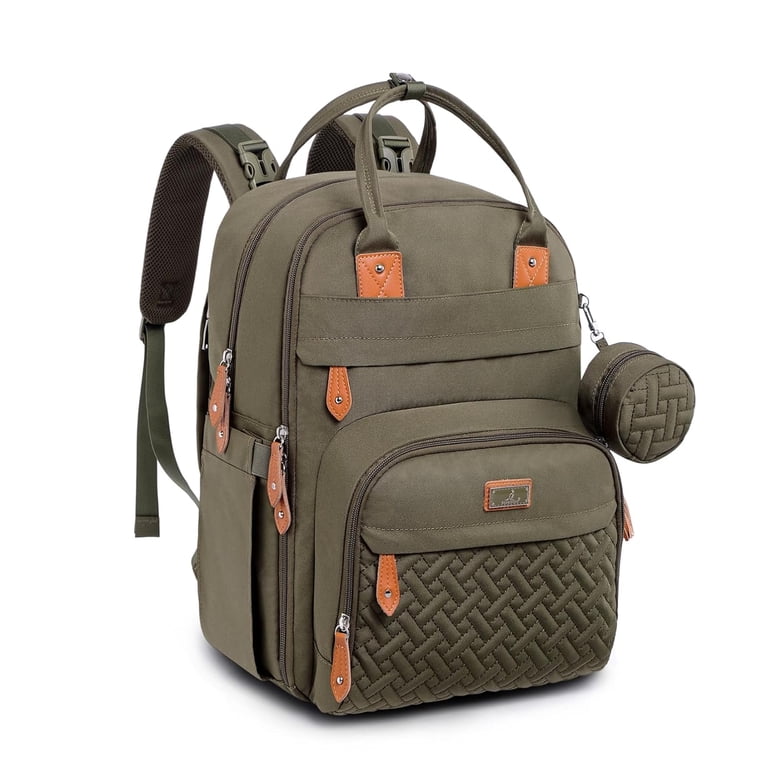 BabbleRoo Diaper Bag Backpack Large Capacity Sage Green Pockets BabbleRoo Diaper Bag Backpack, 26L, Sage Green with  main image 3