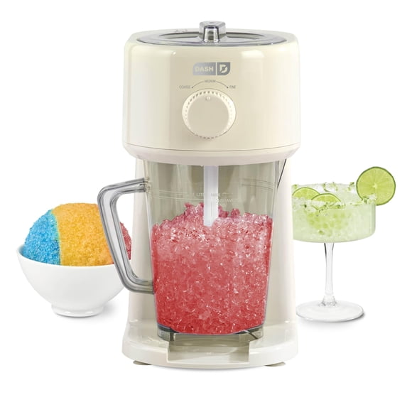 Dash Deluxe Shaved Ice & Slushy Maker - Easy-to-Use Slushy & Snow Cone Maker - Includes Serving Pitcher & Recipe Guide for Homemade Treats - Cream