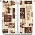 thumbnail image 3 of Vintage Cappuccino Coffee Curtains, Abstract American Latte Rustic Farmhouse Coffee Shop Watercolor Pattern Window Drapes for Kitchen Living Room Bedroom Cafe, 84x84 Inch, 3 of 6