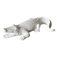 thumbnail image 2 of Figura de cocodrilo, decoración de escritorio, regalo decorativo, artesanía, animal coleccionable. blanco, 2 of 9