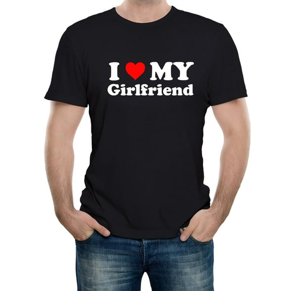 Reality Glitch I Love My Girlfriend Mens T-Shirt Funny Dating Valentines Graphic Tee