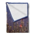 thumbnail image 2 of City Love Soft Flannel Fleece Throw Blanket, Urban Life Themed Skyscrapers with Dock and Boats Modern Landscape Photography, Cozy Plush for Indoor and Outdoor Use, 70" x 90", Multicolor, by Ambesonne, 2 of 5