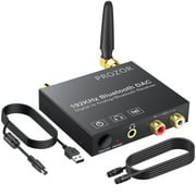 PROZOR 192KHz Digital to Analog Audio Converter, Bluetooth Audio Adapter with Bluetooth 5.0 Receiver, DAC Optical Coaxial Toslink to Stereo L/R RCA 3.5mm Audio Adapter, for HDTVs Smartphones Tablets