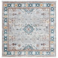 thumbnail image 2 of SAFAVIEH Bayside Bruno Oriental Polyester Machine Washable Area Rug, Light Gray/Blue, 6'7" x 6'7" Square, 2 of 13