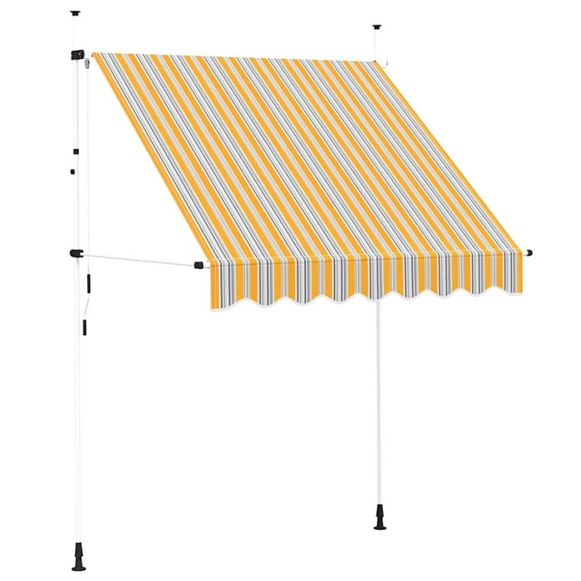 vidaXL Store Manuel Rétractable 200 cm Rayures Jaunes et Bleues