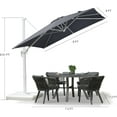 thumbnail image 5 of PURPLE LEAF 8 FT Patio Umbrella White Cantilever Offset Umbrella Square Outdoor Umbrella with 360° Rotation for Garden Deck Pool, Light Grey, 5 of 10