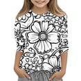 thumbnail image 2 of DeHolifer Children's T-Shirts Cute Printed Crewneck Short Sleeve Casual Summer Trendy Kids Graphic Tee Tops 3-13 Years, 2 of 5