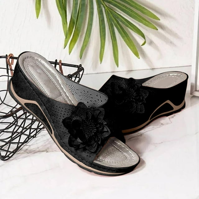 DPTALR Woman Fish Mouth Collection Leather Soft Footbed Orthopedic Arch-Support Sandals