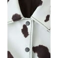 thumbnail image 5 of Cow Print Faux Shearling Jacket (S, Brown), 5 of 5